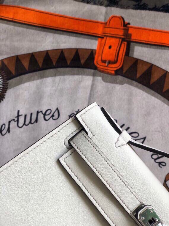 에르메스 미니 켈리백22 끄레 은장 스위프트